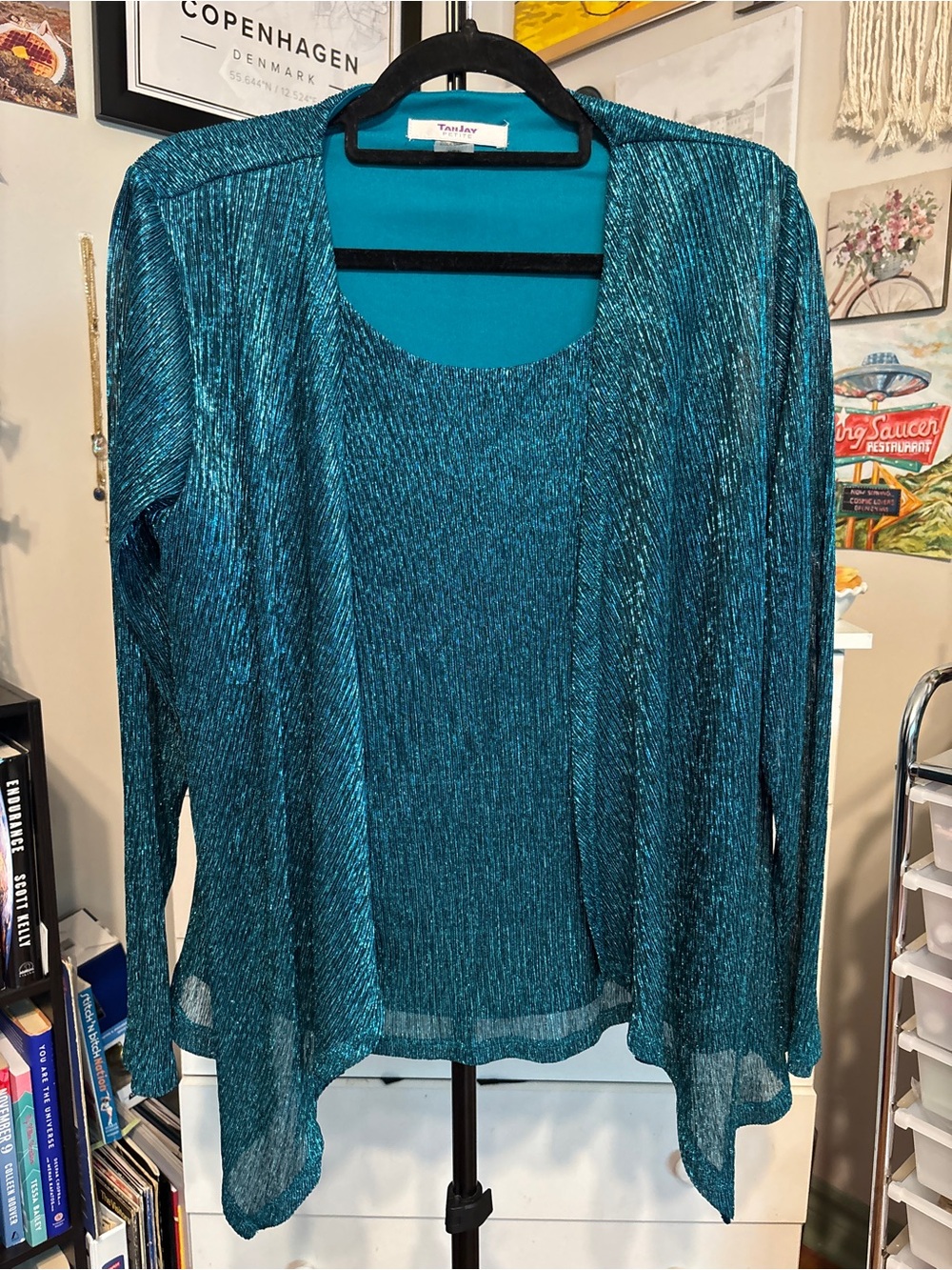 TanJay Teal Petite Knit Top Set
